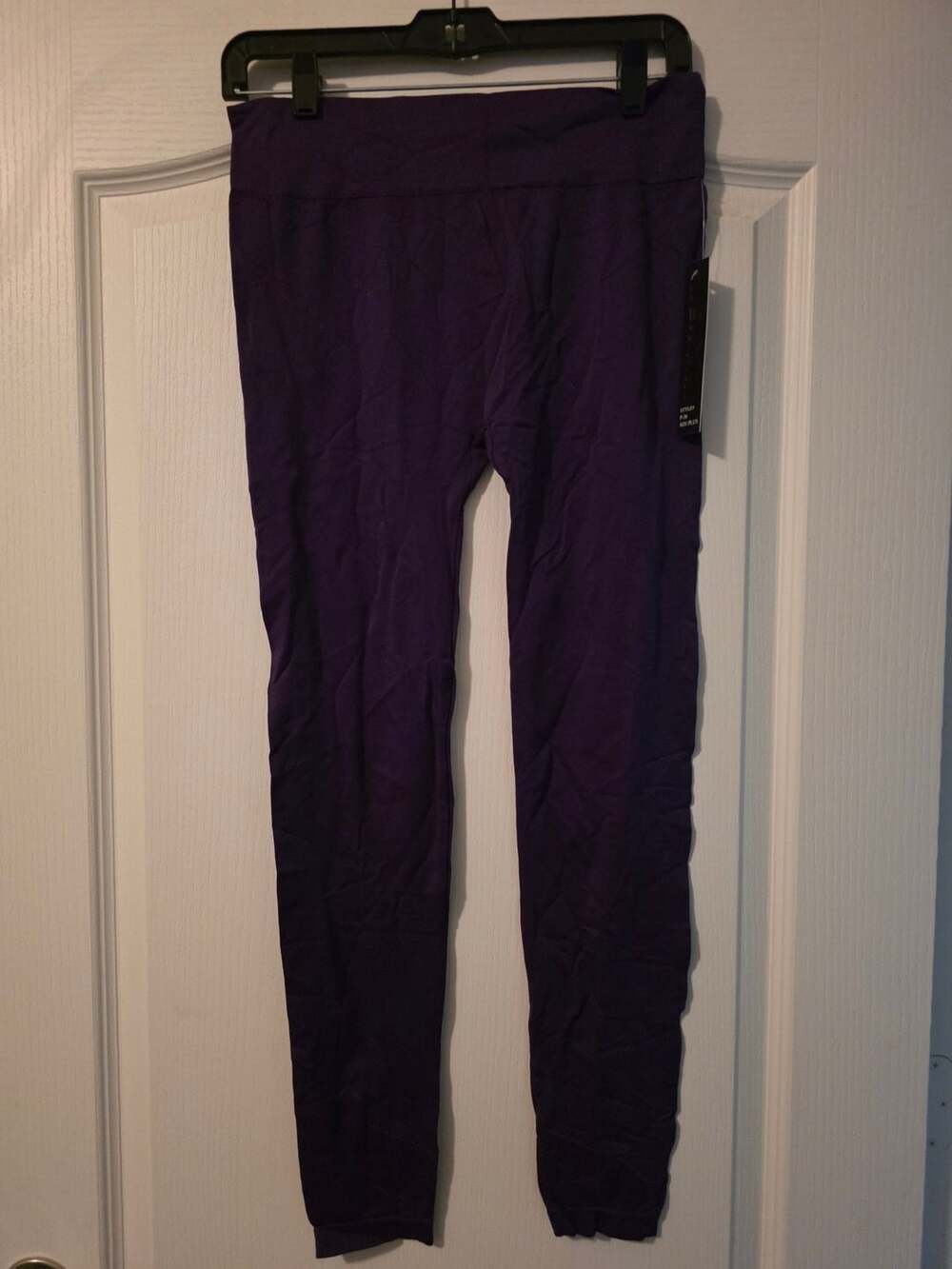 New Mix Fleece Lined Leggings Plus Sized Dark Purple